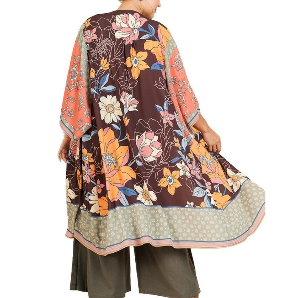 SOLD OUT  Boho Gypsy Floral Long Kimono Duster - Picture 1 of 4